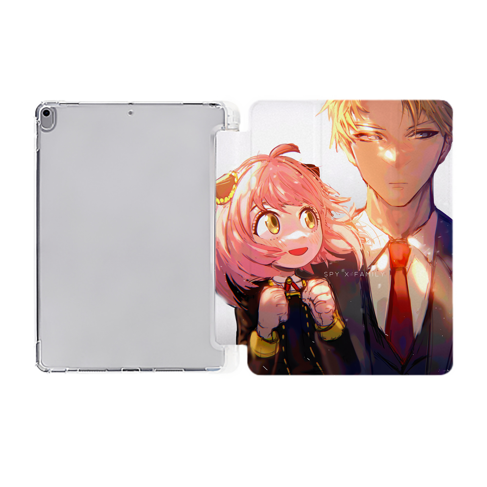 （画像用） SPY×FAMILY间谍家家酒 IPad ケース ペン収納付き 三つ折りスタンド PUレザー×シリコン 対応機種9.5/10.5/10.9インチ